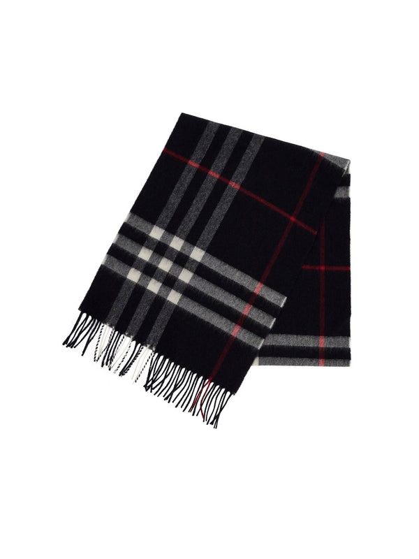 Check Fringe Cashmere Muffler