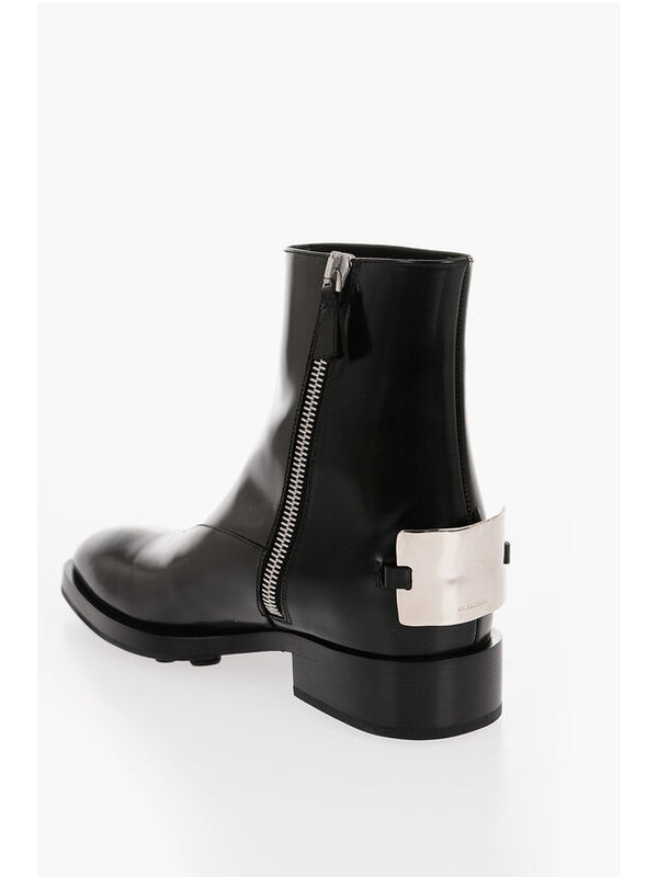 Black Calfskin Ankle Boots