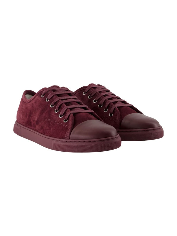 Lanvin Burgundy Low Top Sneakers