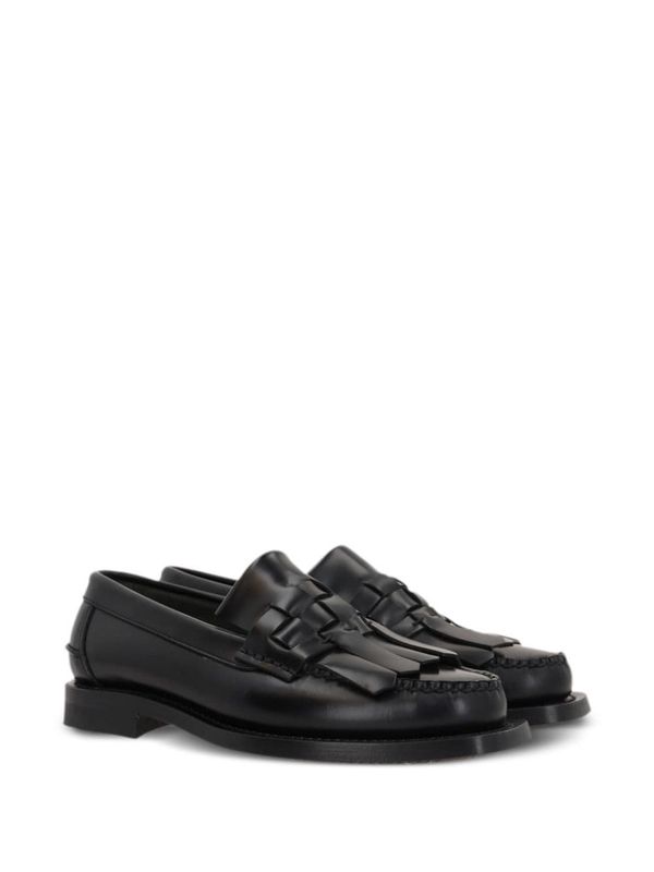 Tassel Accent Leather Loafers