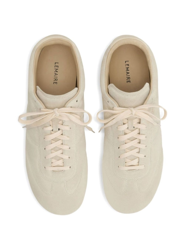 Beige Leather Sneakers