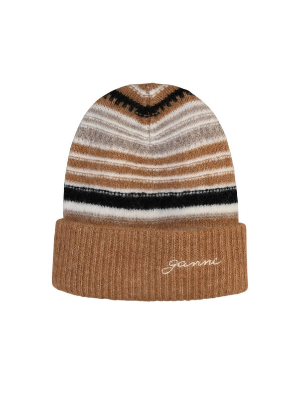 Logo Stripe Knit Beanie