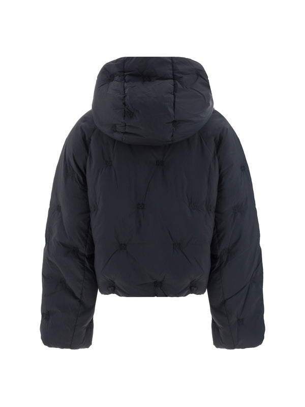 GANNI - Black Nylon Hood Padding - Jente