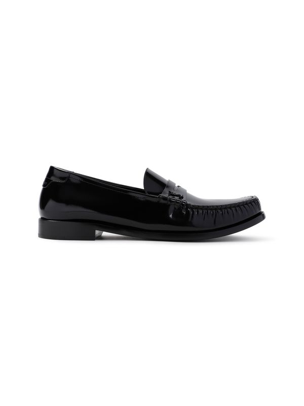 Black Leather Penny Loafers