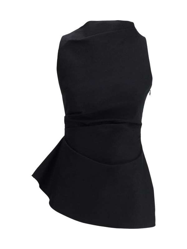 Asymmetric Draped Sleeveless Top