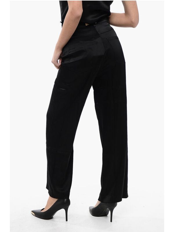 High-waist Satin Pants