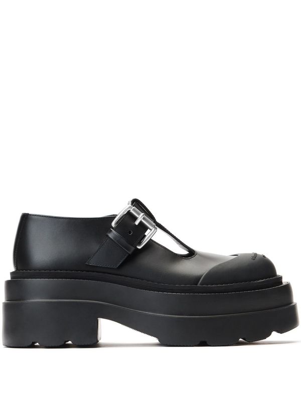 Tova Buckle Platform Leather Loafers