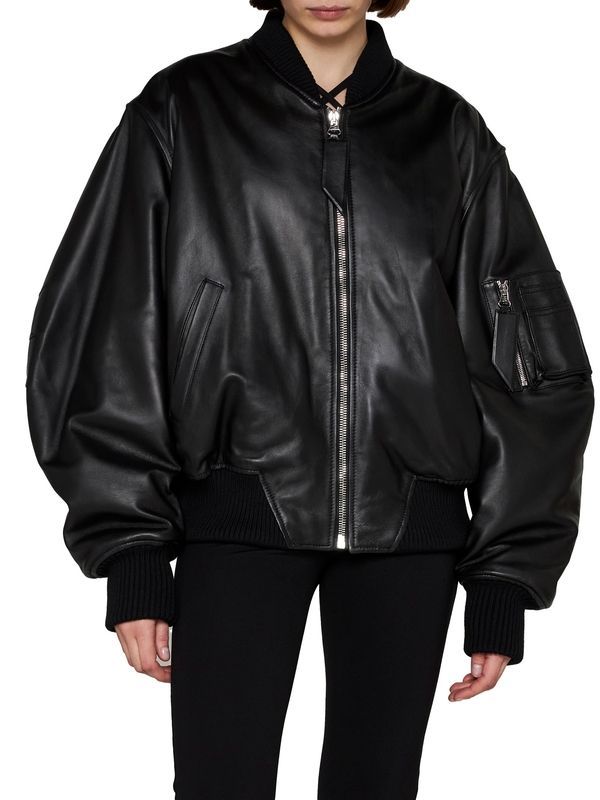 Anja Leather Bomber