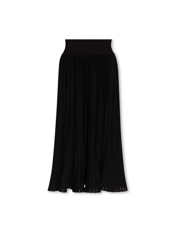 Wool Blend Pleated Skirt