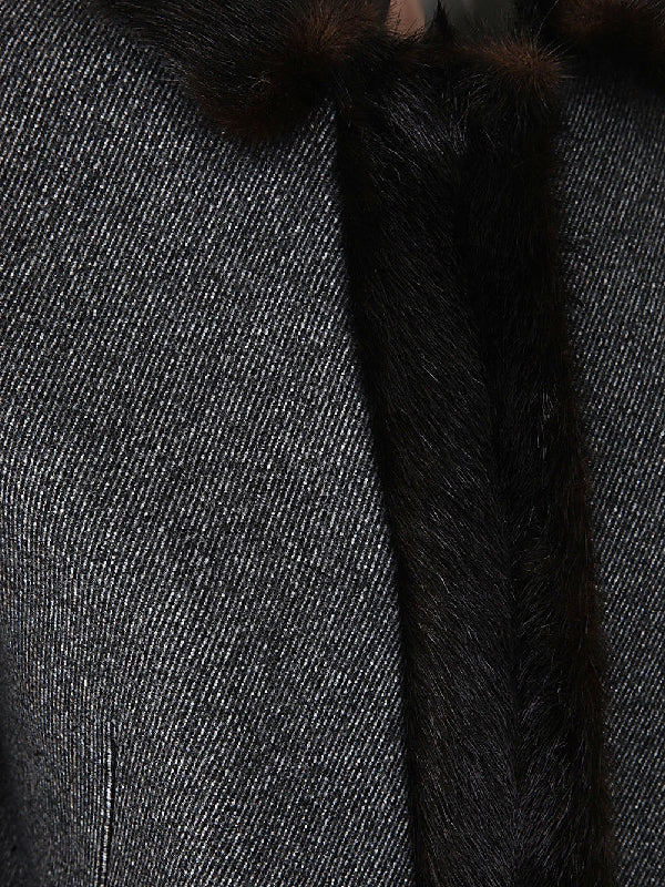 Fur Trim Wool Coat