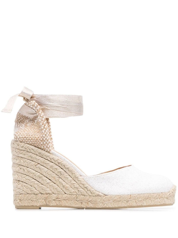Castaner White Wedge Sandals