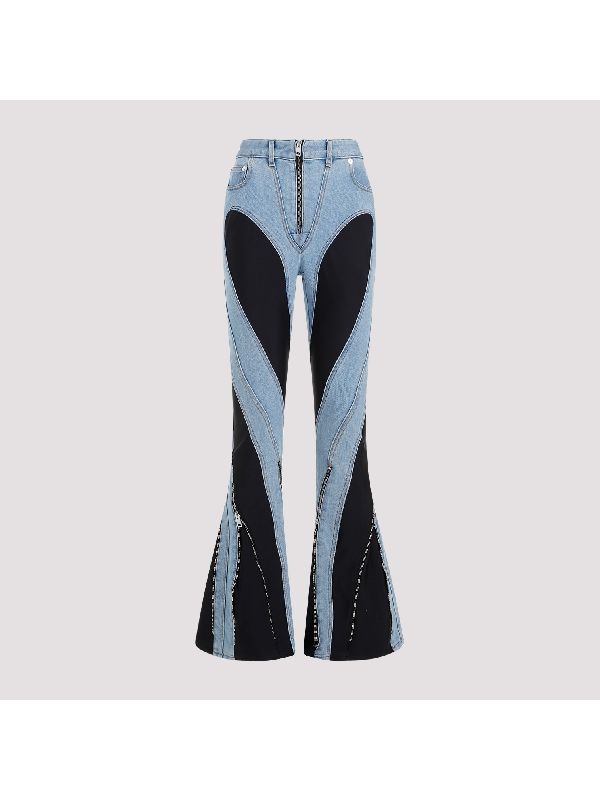 Spiral Zipper Panel Denim