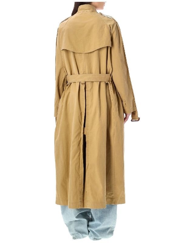 Belted Cotton Oversized Trench Coat