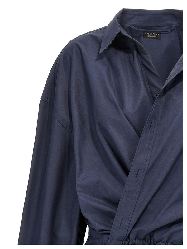 Twist Wrap
  Detail Shirt Mini Dress