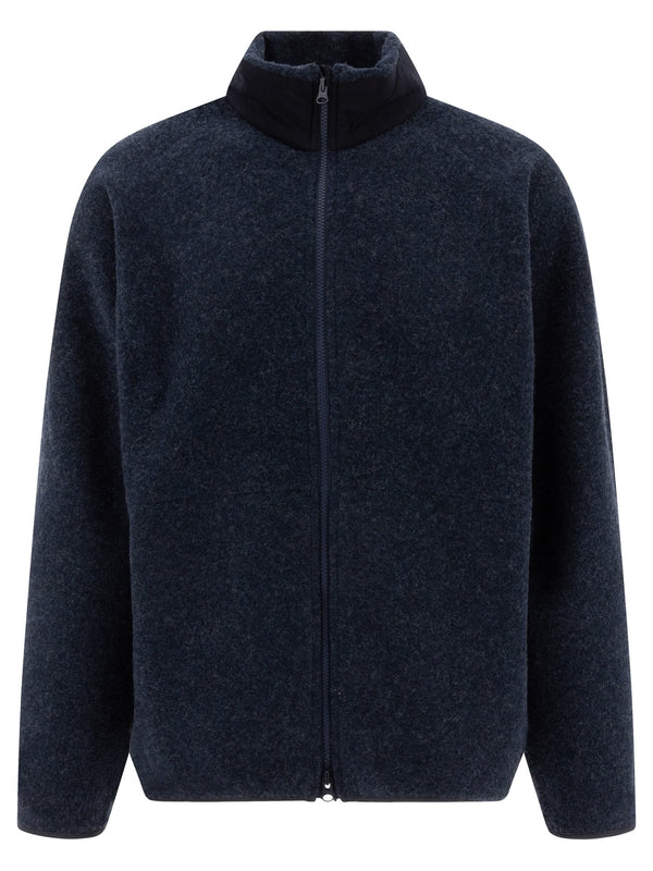 Wool Nylon Zip-Up Cardigan