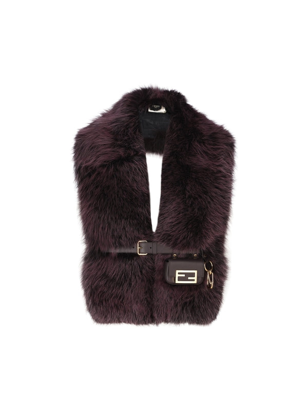 Belt Detail Fur Muffler