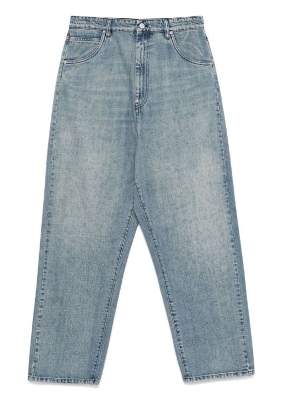 Back Logo Patch Wide Washing Denim Pants