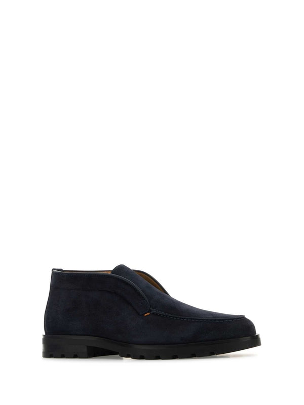 Santoni Navy Desert Boots