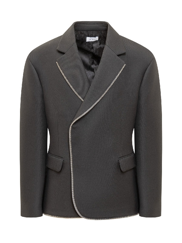 Zip Trim Wool Jacket