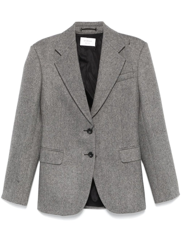Single-Breasted Wool Blend Jacket