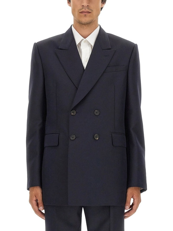 Alexander Mcqueen Navy Tailored Jacket