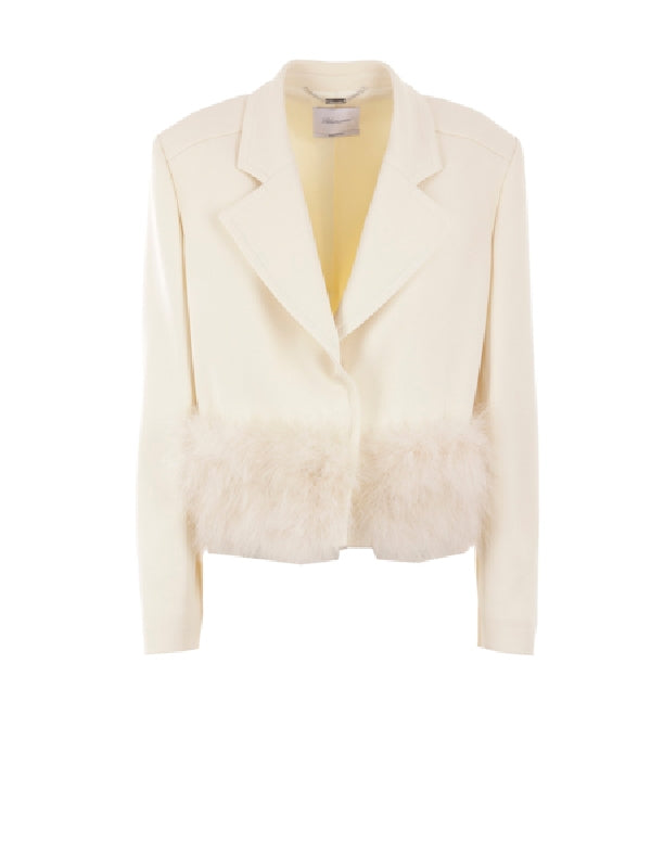 Feather Embellished Single Jacket