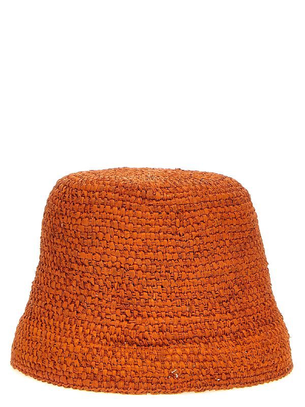 Ficiu Logo Patch Raffia Bucket Hat