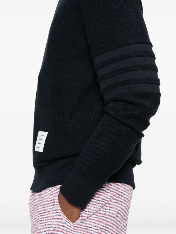 4-Bar Cotton Knitted Zip-Up