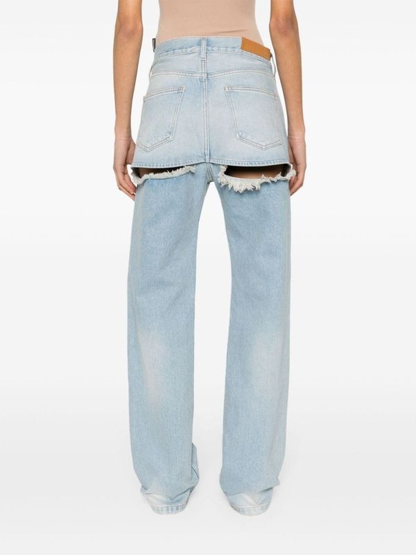 Cutout Cotton
  Denim Pants