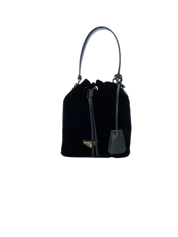 Triangle Logo Velvet Mini
  Bucket Bag