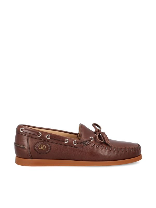 Valentino Brown Boat Shoes