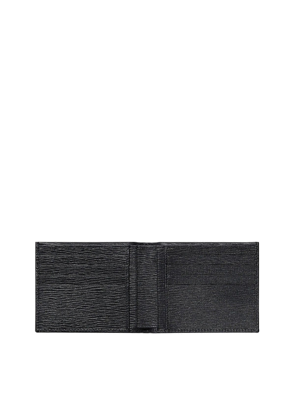 Double Gancini Leather Bifold Wallet