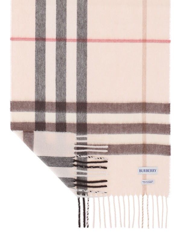 Check Pattern Fringe Cashmere Muffler