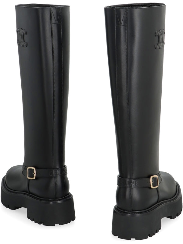 Triomphe Logo Leather High Boots