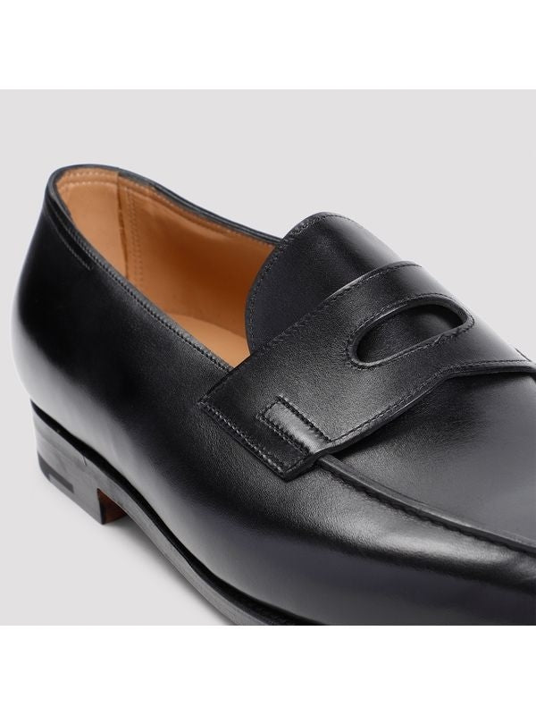 Black Leather Penny Loafers