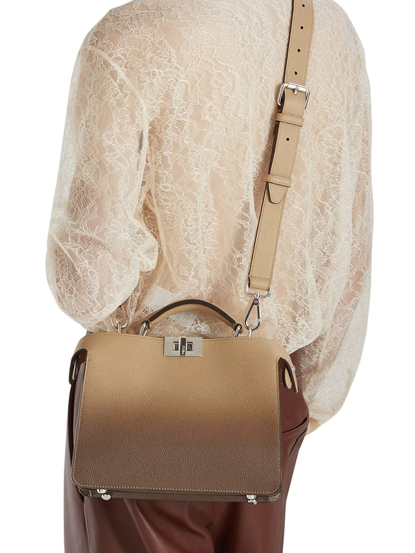 Fendi Peekaboo I See U Small Beige Brief Case