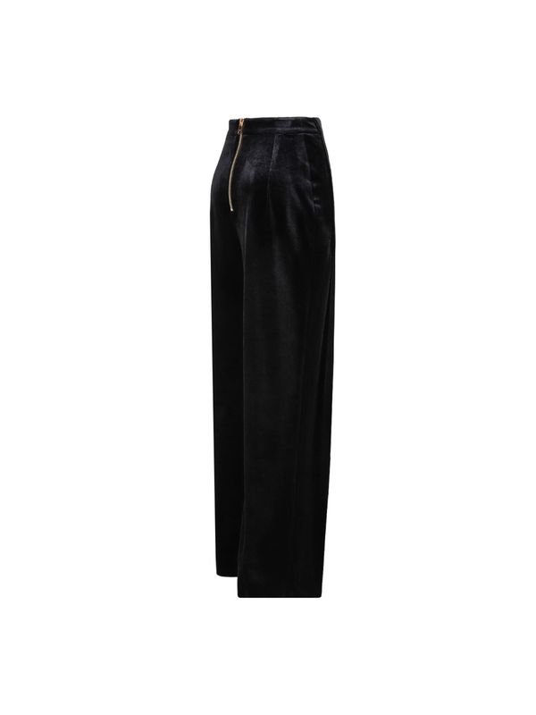 Front Pleated Velvet Pants