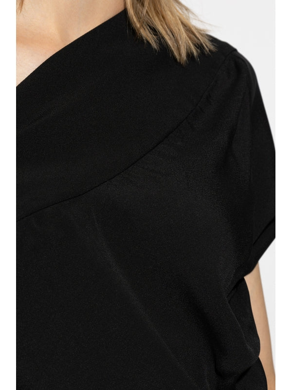 Asymmetric
  One-Shoulder Draped Dress