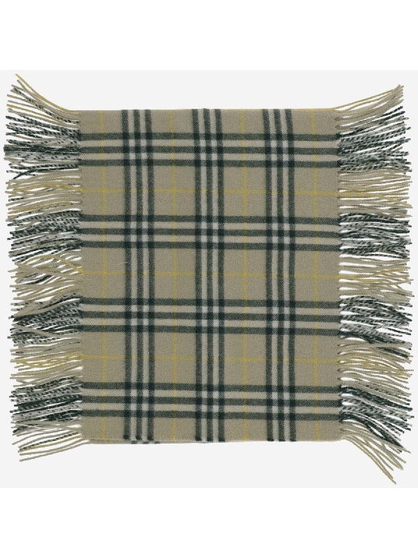 Check Cashmere Fringe Muffler