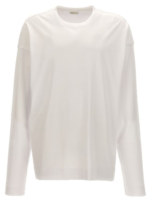 White Cotton Long Sleeve Top