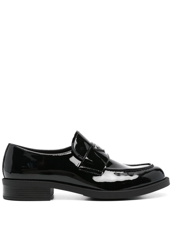 Triangle Logo Leather Loafers