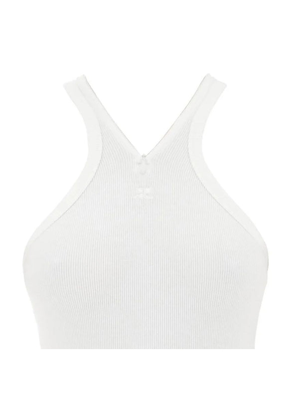 徽标刺绣罗纹背心