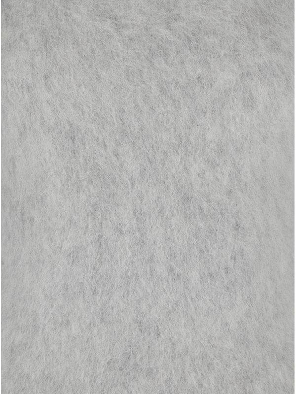 "Elgar" Grey Swater with Turtleneck in Alpaca Woman Knitted