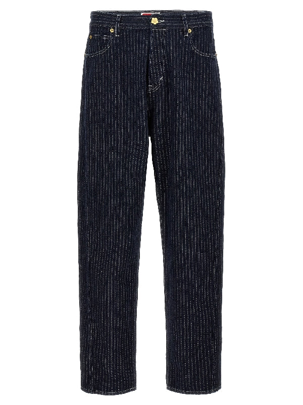 Back Logo Stripe Denim Pants