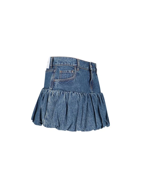 Balloon Denim Mini Skirt