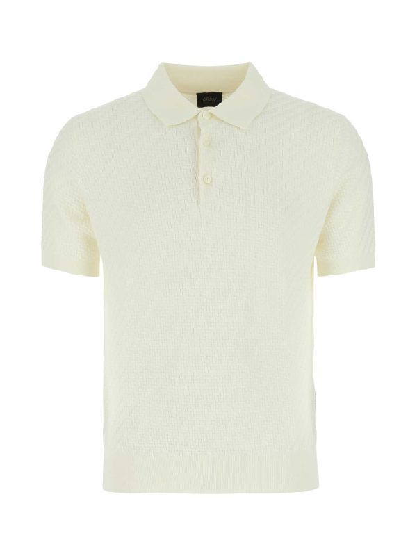 Cotton Blend Knit Polo Shirt