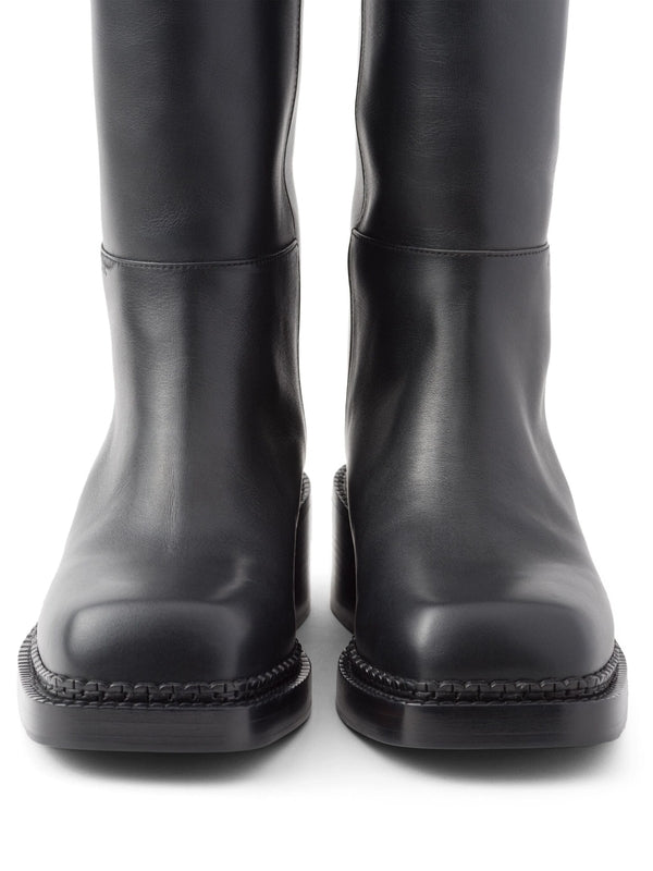 Black Leather High Boots