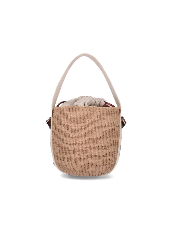 Woody Raffia Small Bucket Bag