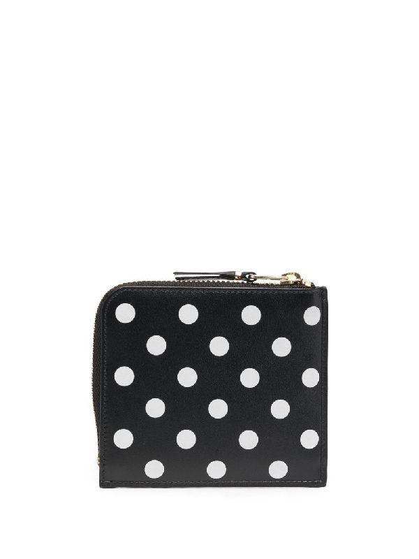 Polka Dot Half Zipper Wallet