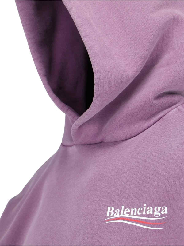 Political Wave Logo Cotton Hoodie